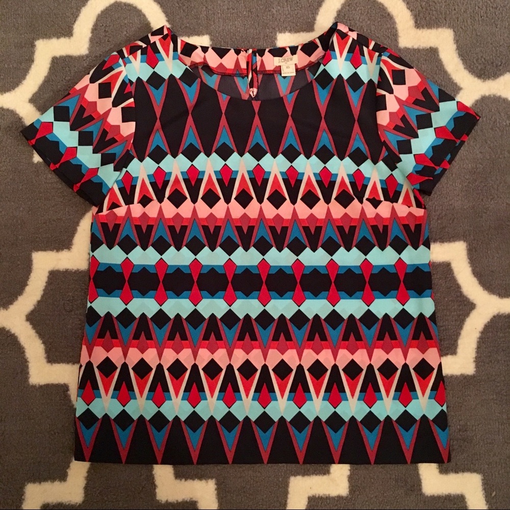 J. Crew geometric printed top